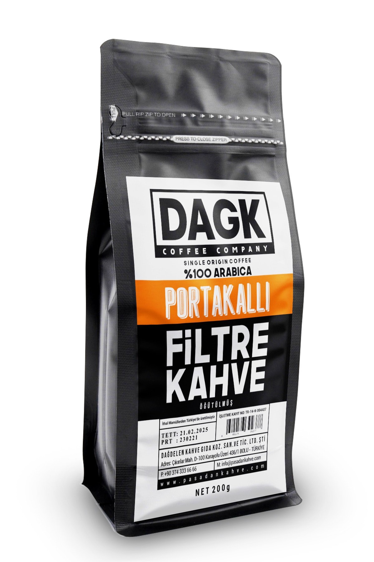 Portakallı Filtre Kahve Öğütülmüş 200g (aromalı)