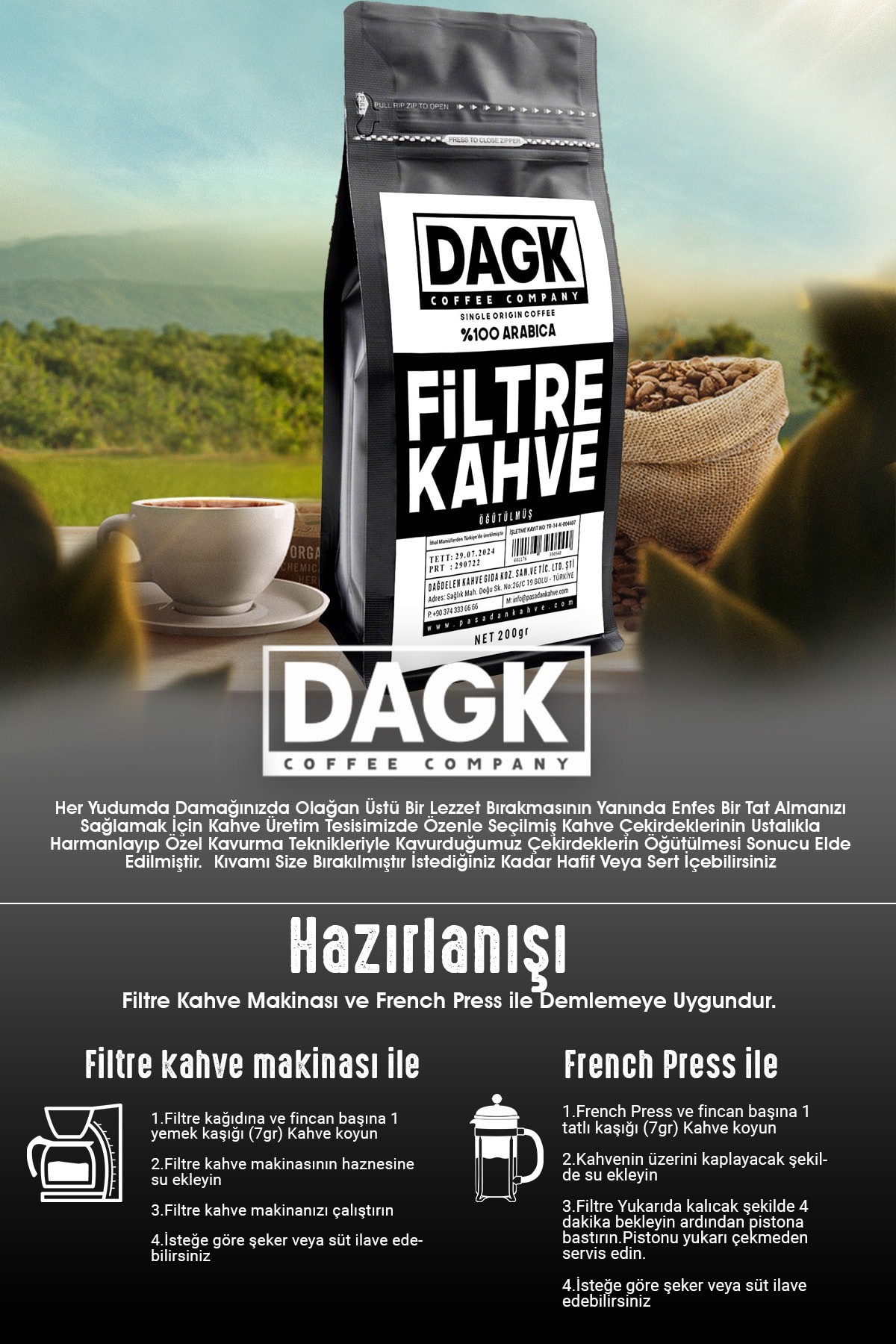 Filtre Kahve 200gr Öğütülmüş