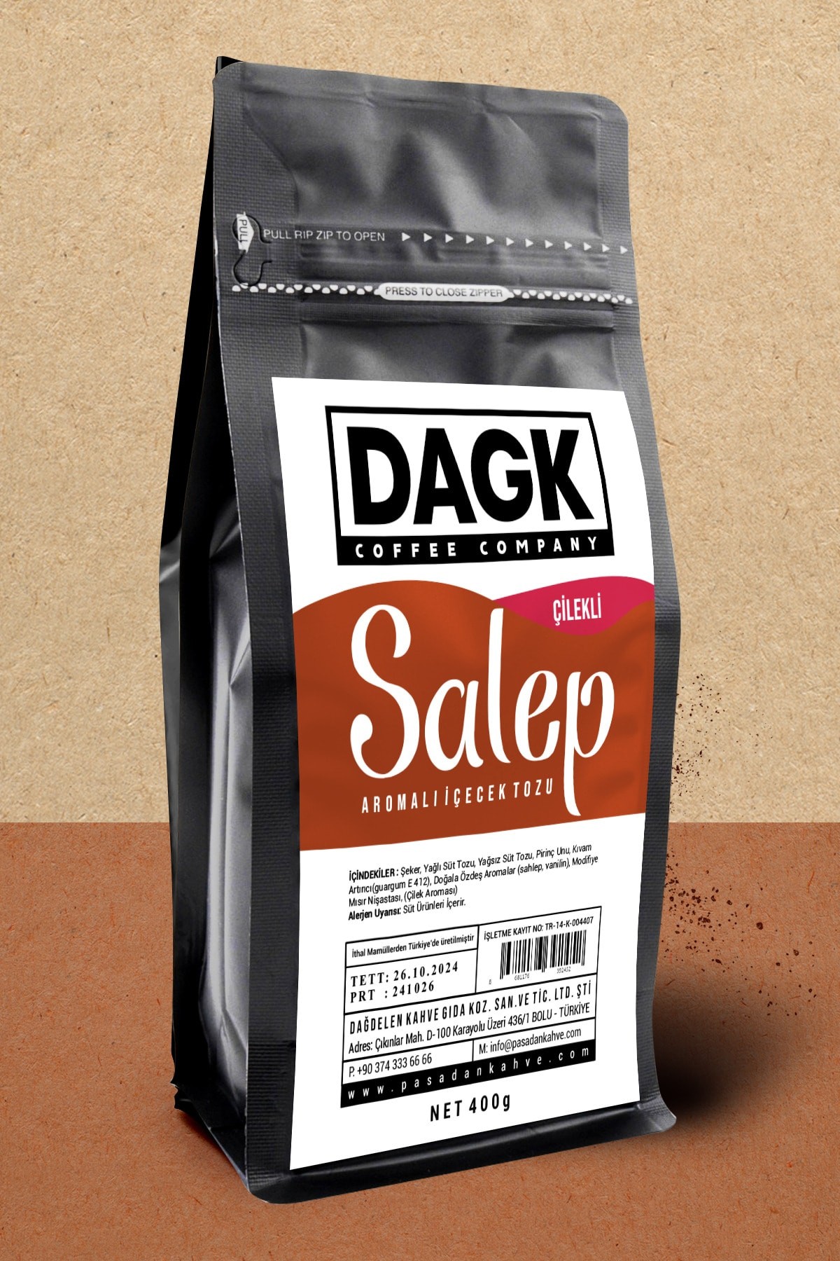 Çilekli Salep 400g (AROMALI TOZ İÇECEK)