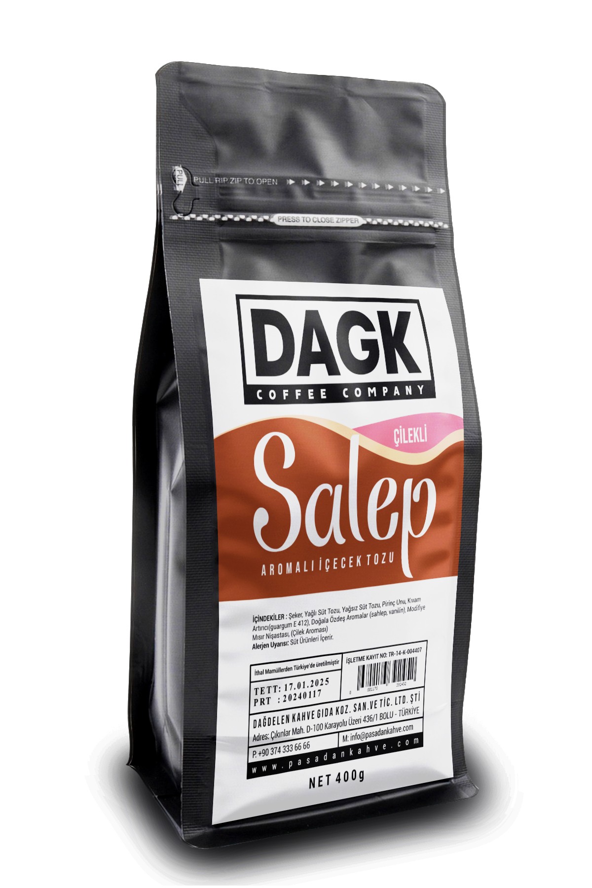 Çilekli Salep 400g (AROMALI TOZ İÇECEK)