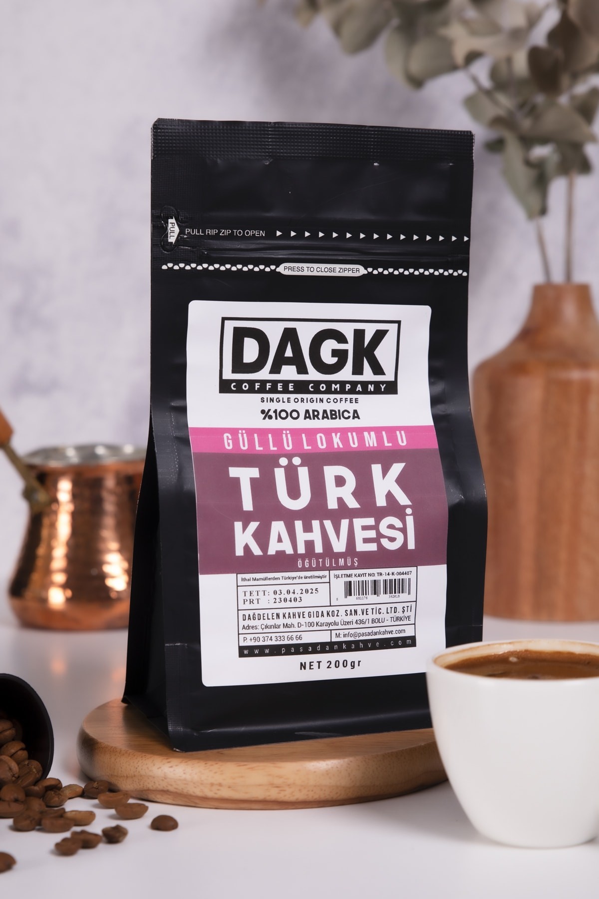 Güllü Lokumlu Türk Kahvesi 200g (AROMALI)