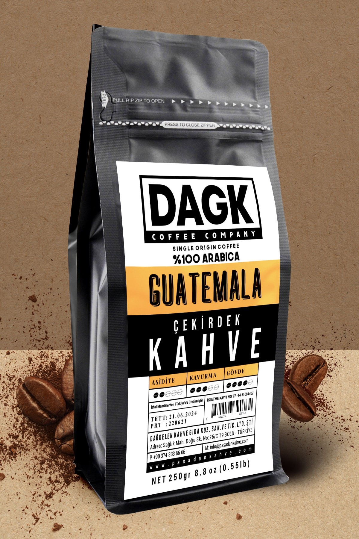 Guatemala Çekirdek Kahve 250gr
