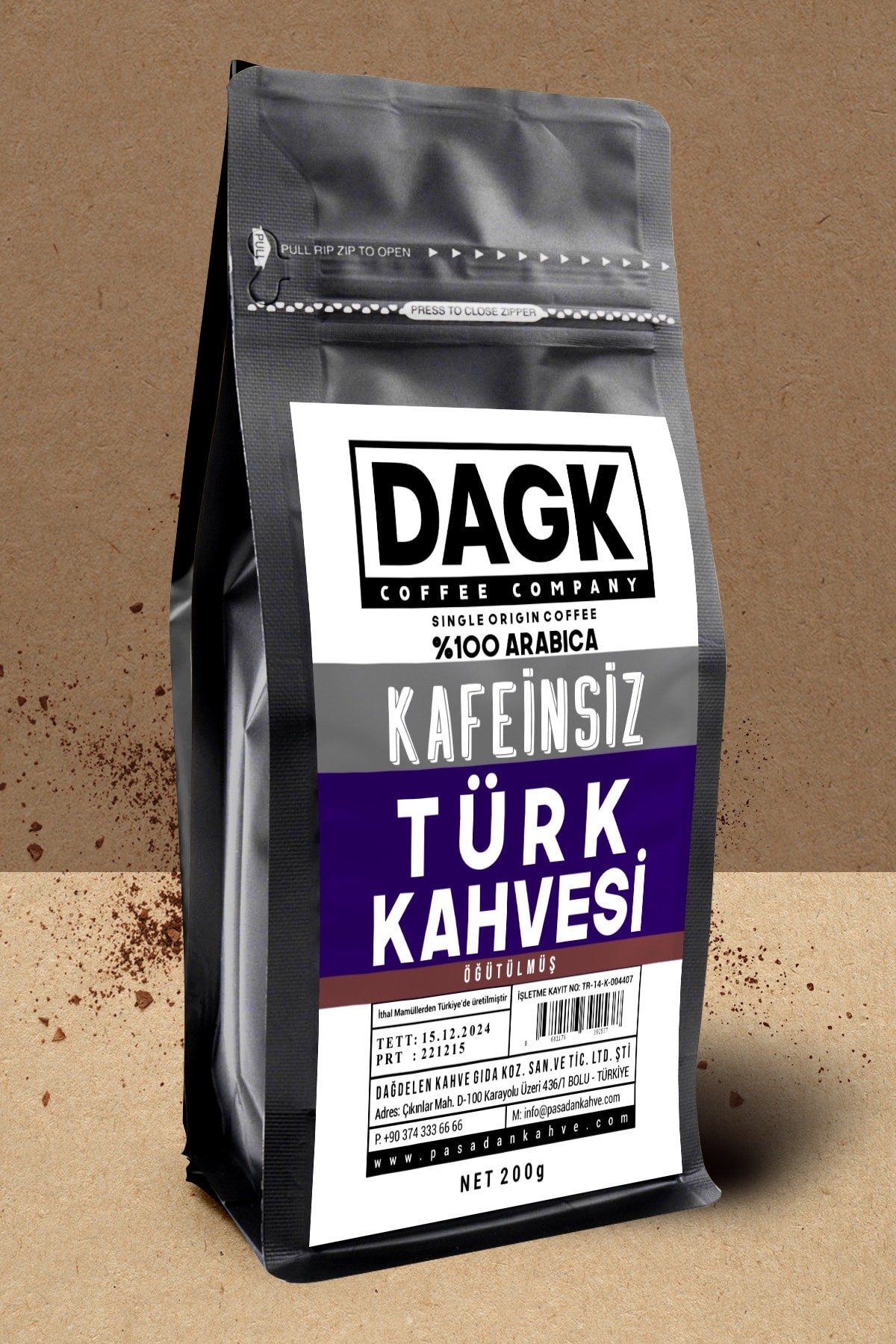 Kafeinsiz Türk Kahvesi 200gr
