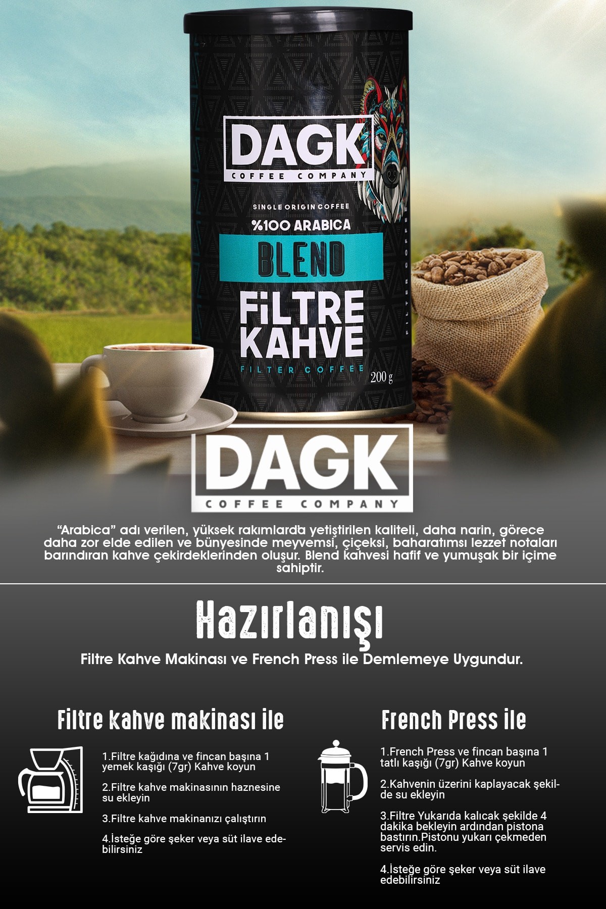 Filtre Kahve Blend 200g Tnk (ÖĞÜTÜLMÜŞ)