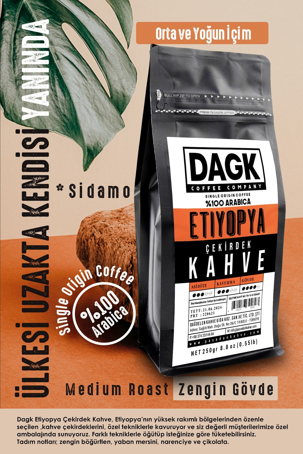 Etiyopya Çekirdek Kahve 250gr