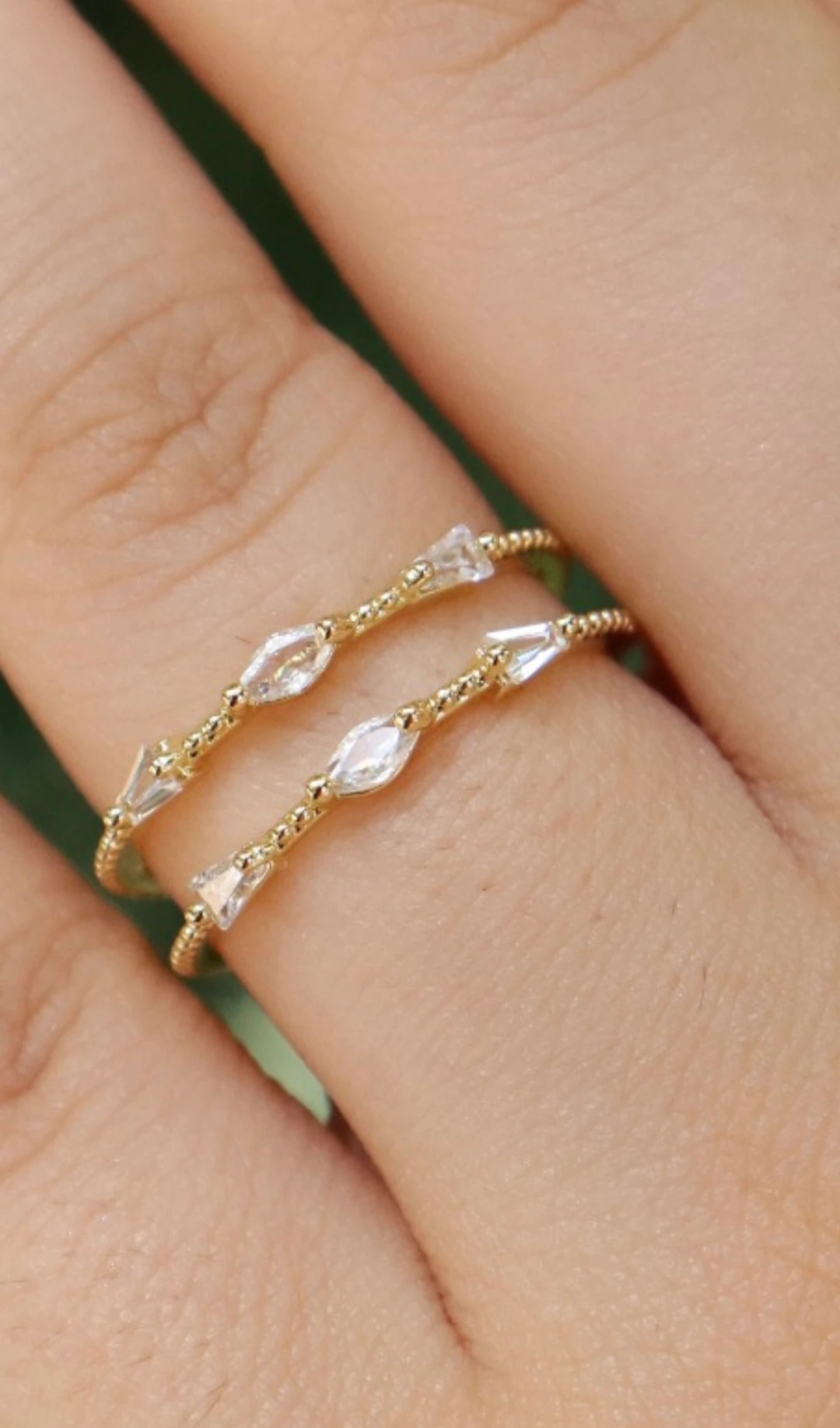  Taş Detaylı İnce Yüzük 