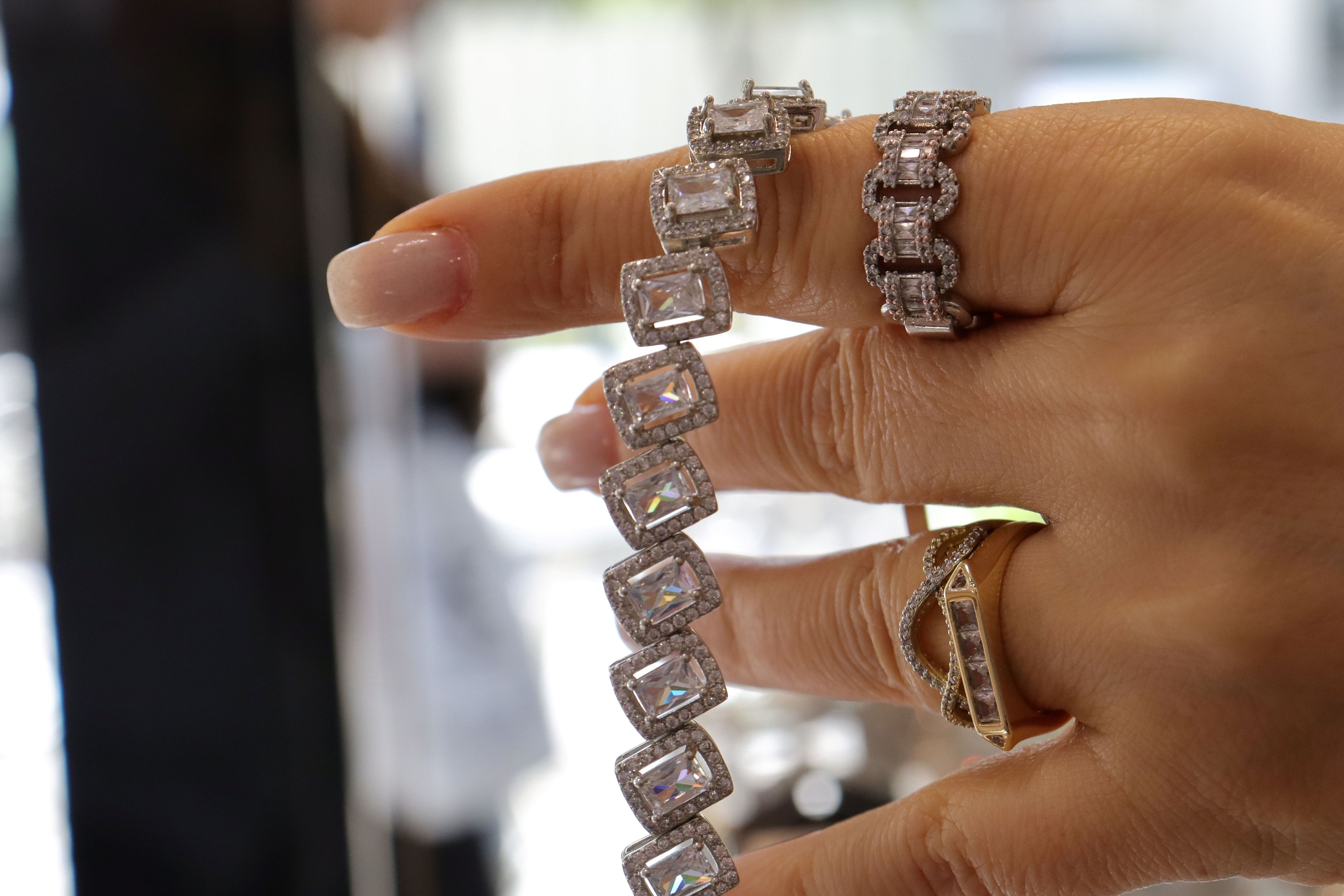 Baget Taşlı Silver Bilekik