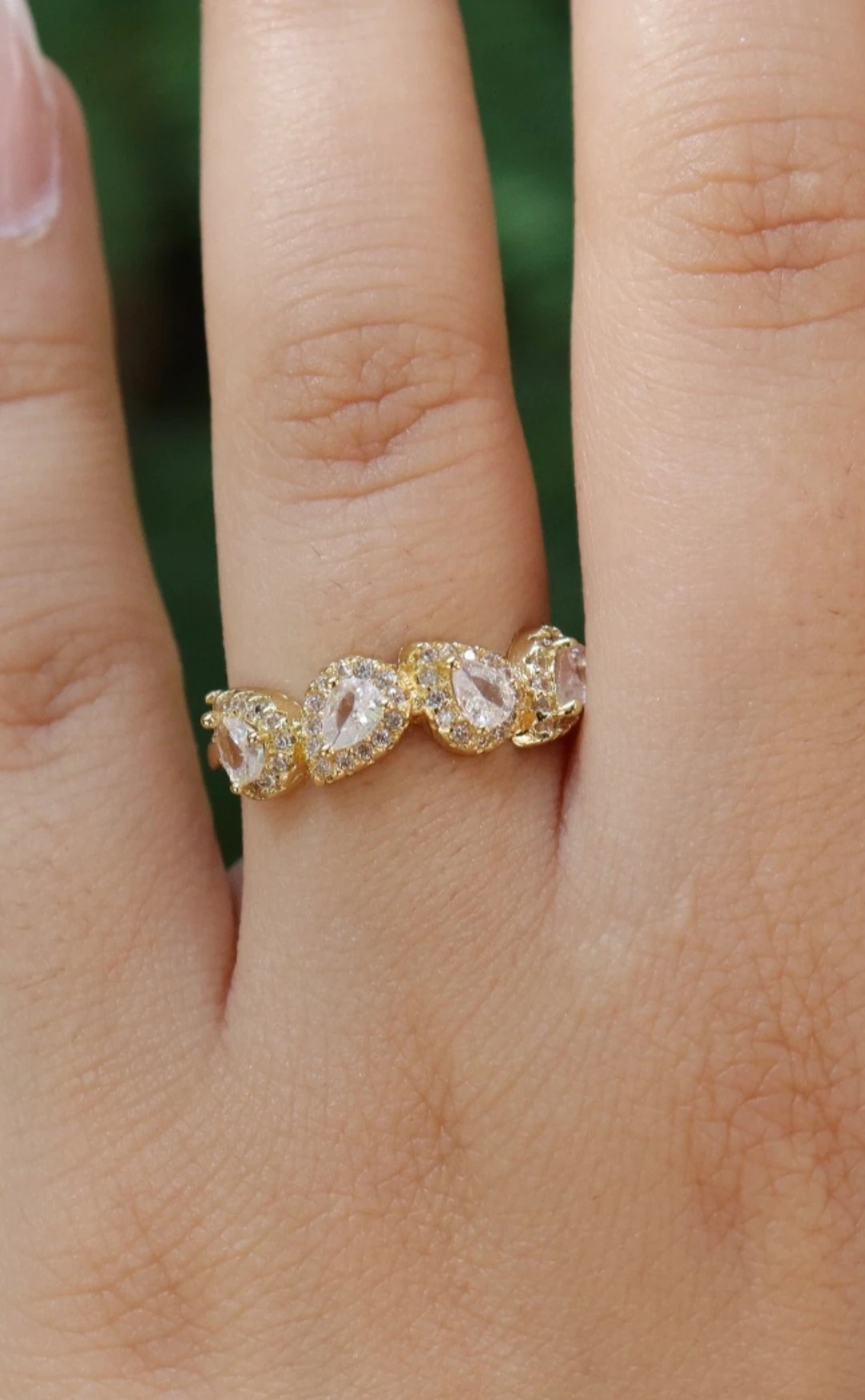 Taşlı Dört Damla Yüzük