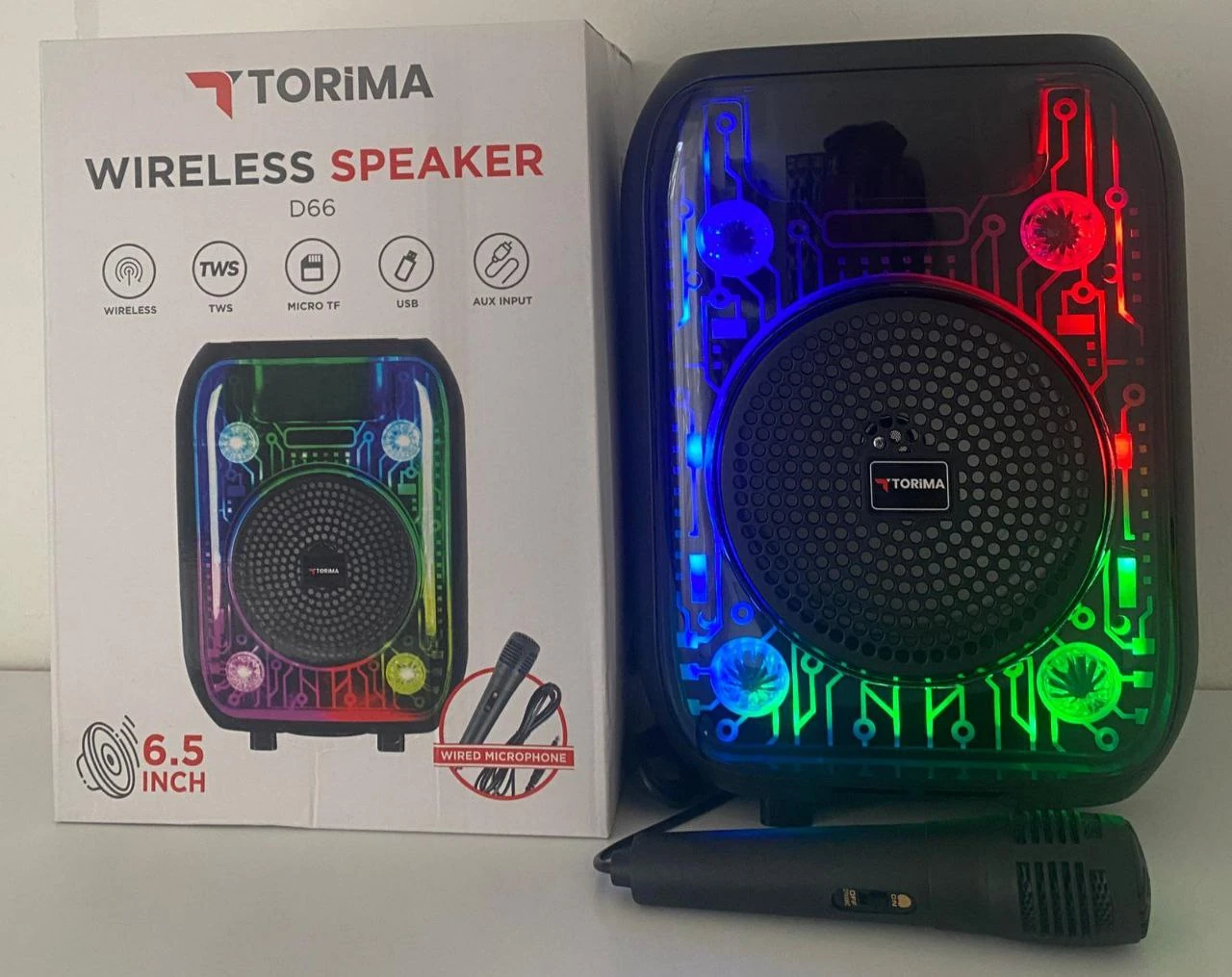 D66 Siyah Kablolu Mikrofonlu Bluetooth Hoparlör