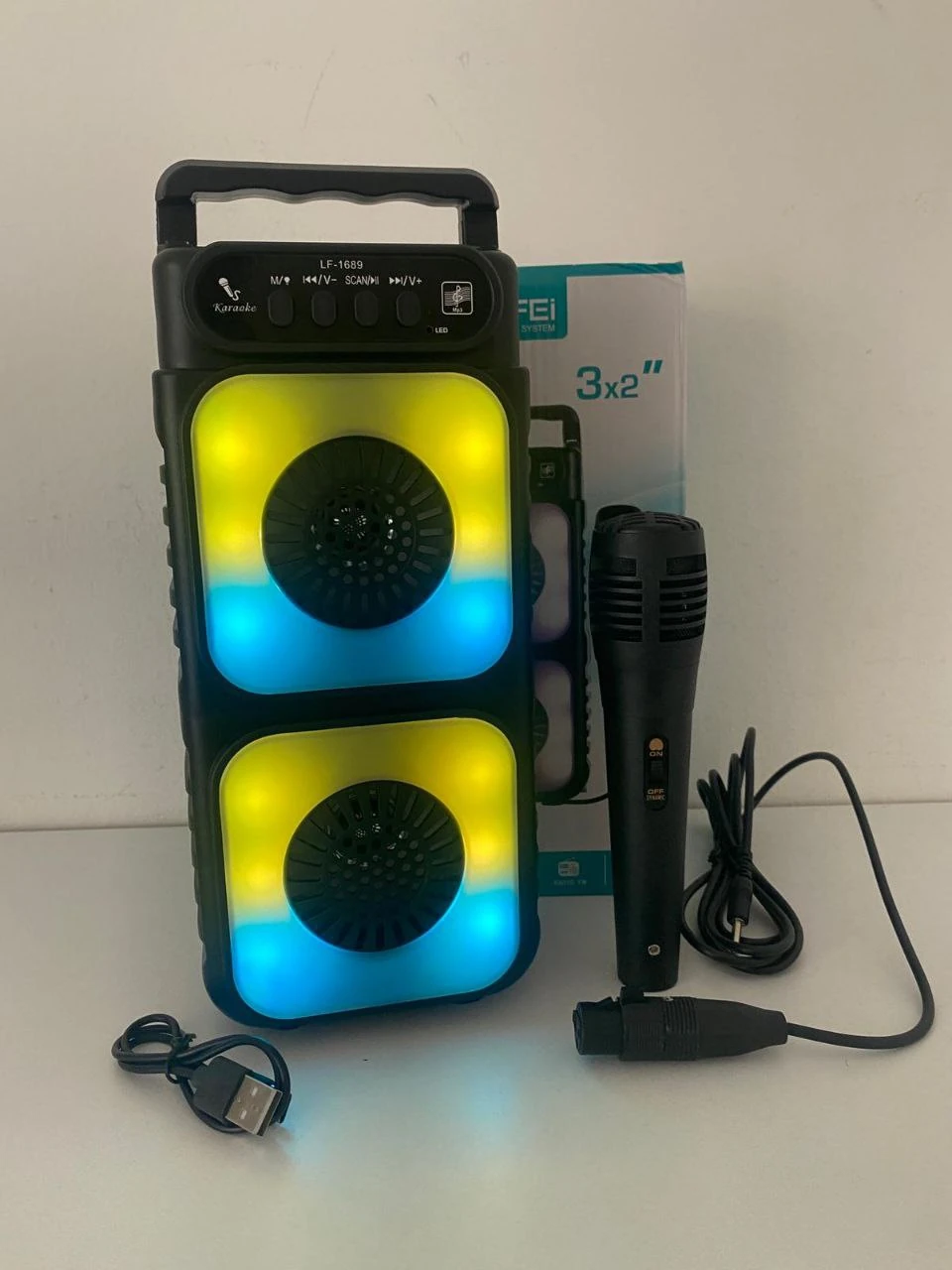 LF1576 Rgb Ledli Mikrofonlu Radyolu Bluetooth Hoparlör