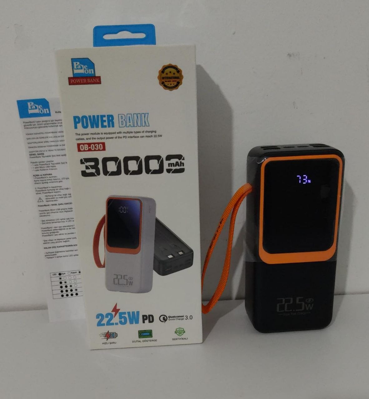 30000 mah Hızlı Şarj Powerbank