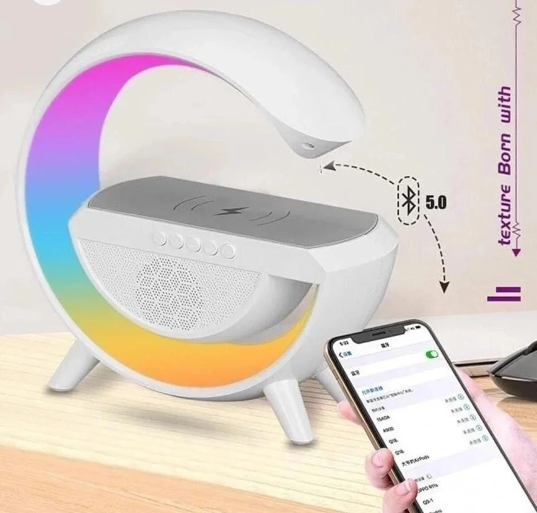 Bluetooth Hoparlör, Kablosuz Şarj Özellikli, Gece ve Masa Lambası,speaker Wireless Şarjlı G Hoparlör
