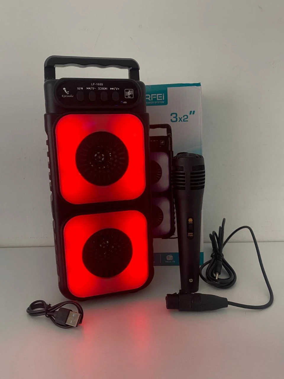 LF1576 Rgb Ledli Mikrofonlu Radyolu Bluetooth Hoparlör