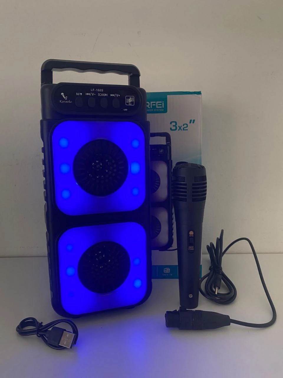 LF1576 Rgb Ledli Mikrofonlu Radyolu Bluetooth Hoparlör