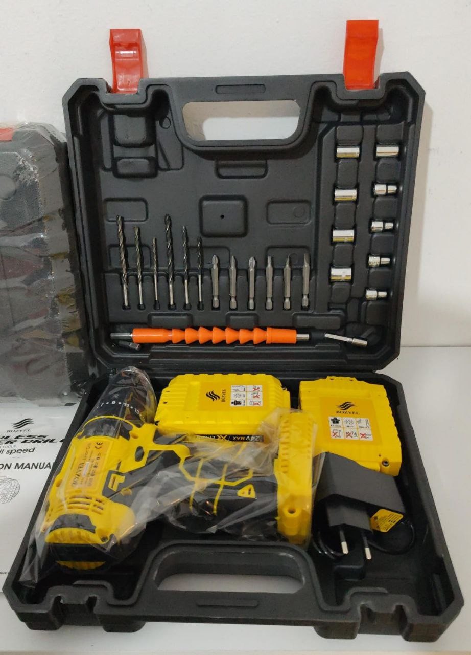 Bozyel Darbeli Şarjlı Matkap 24watt