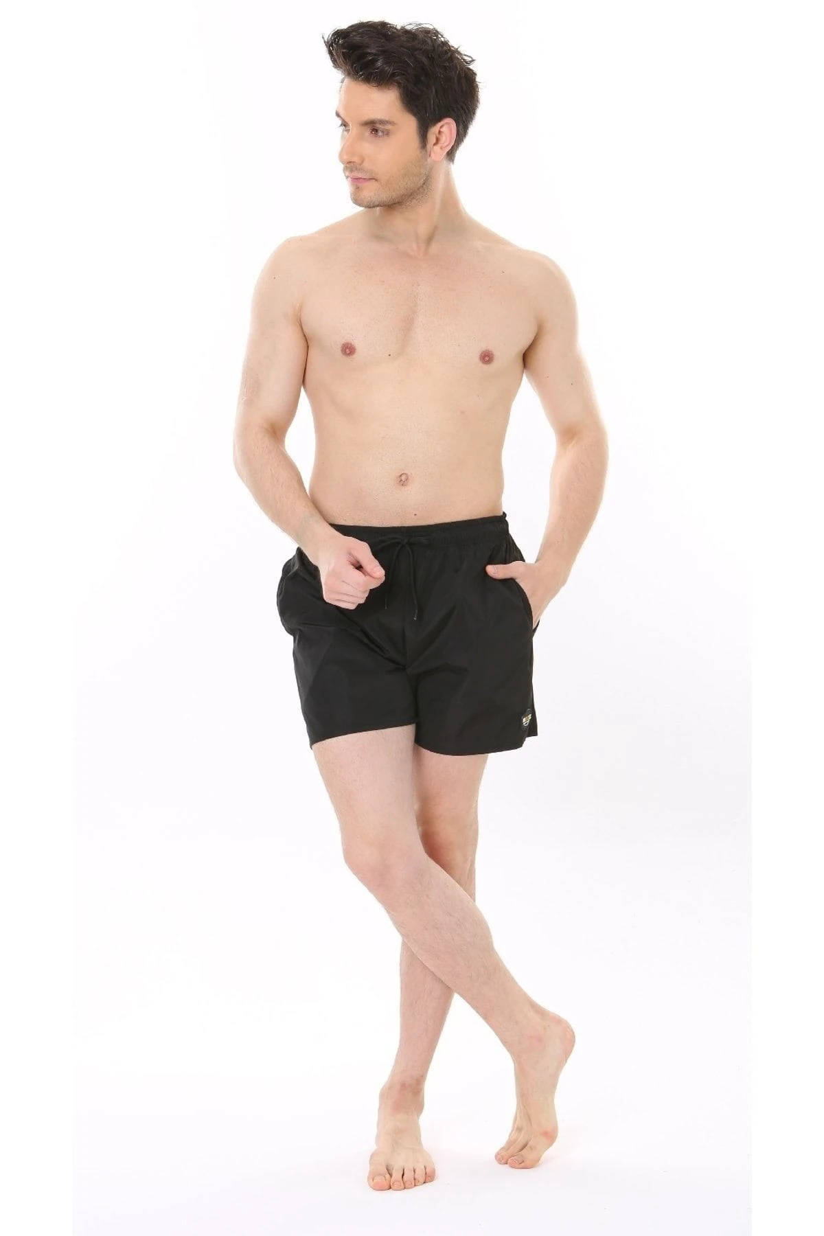 Erkek Rahat Kalıp Plaj & Deniz Shortu Yandan Cepli Fileli