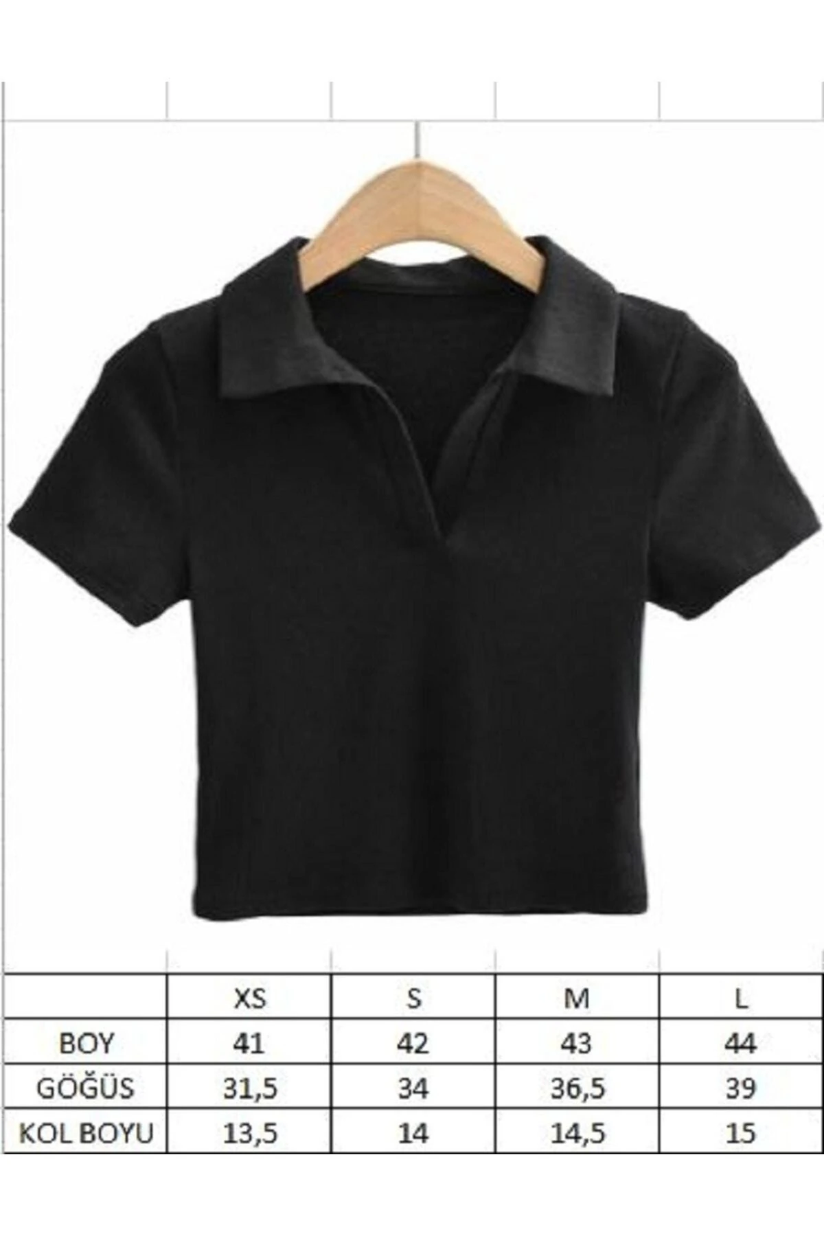 KADIN POLO YAKA CROP ,FİTİLLİ KAŞKORSE CROP T-SHIRT