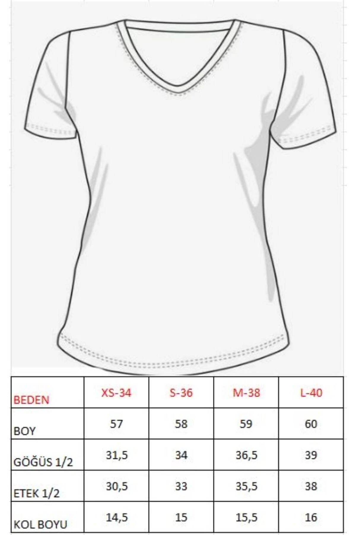 Kadın Basic V Yaka T-shirt ,Fitilli Kaşkorse Kumaş bluz