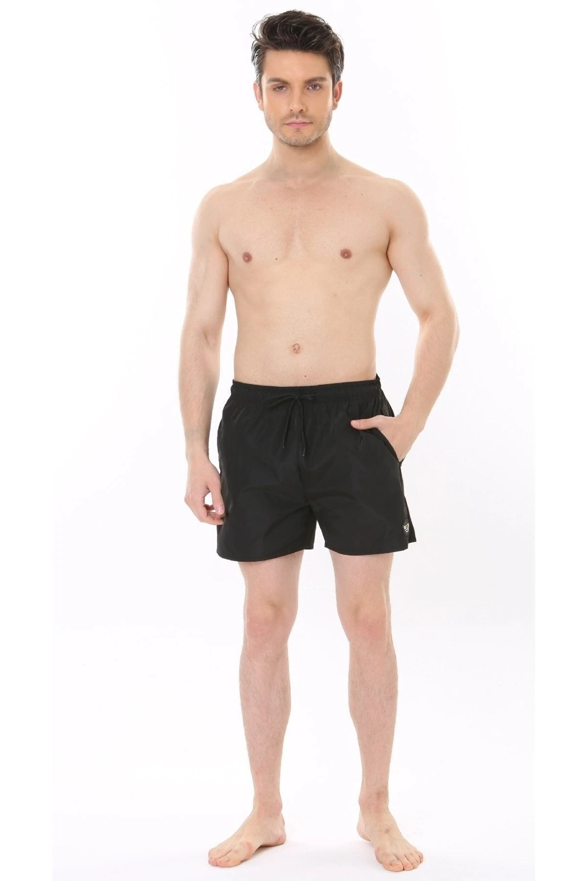 Erkek Rahat Kalıp Plaj & Deniz Shortu Yandan Cepli Fileli