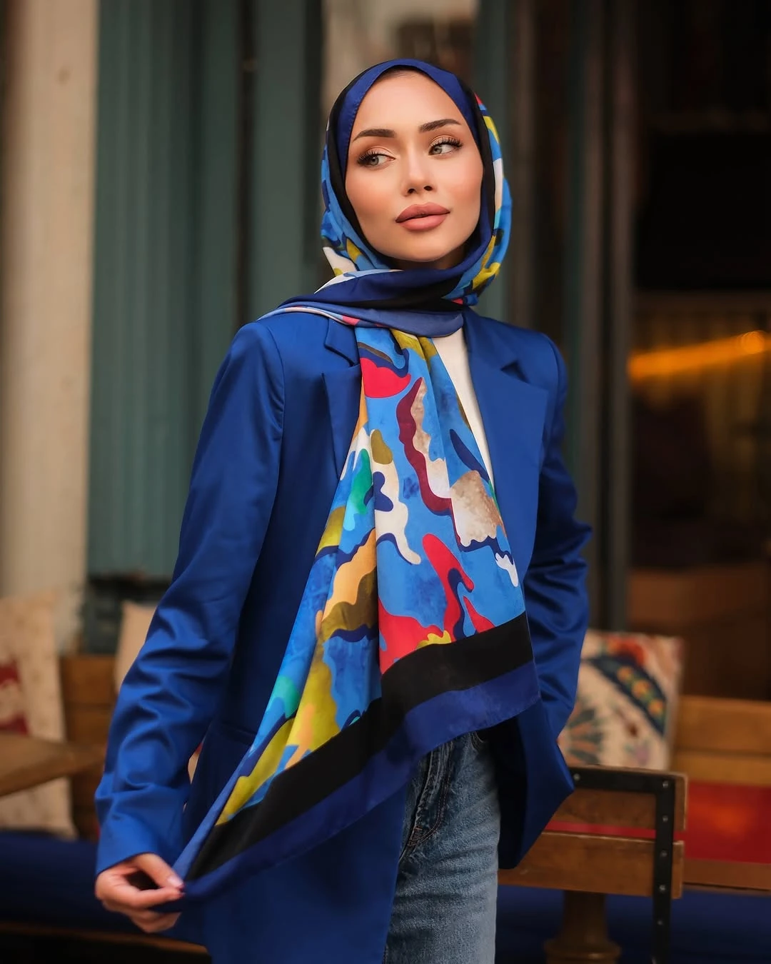 İran İpeği Ebru Desen