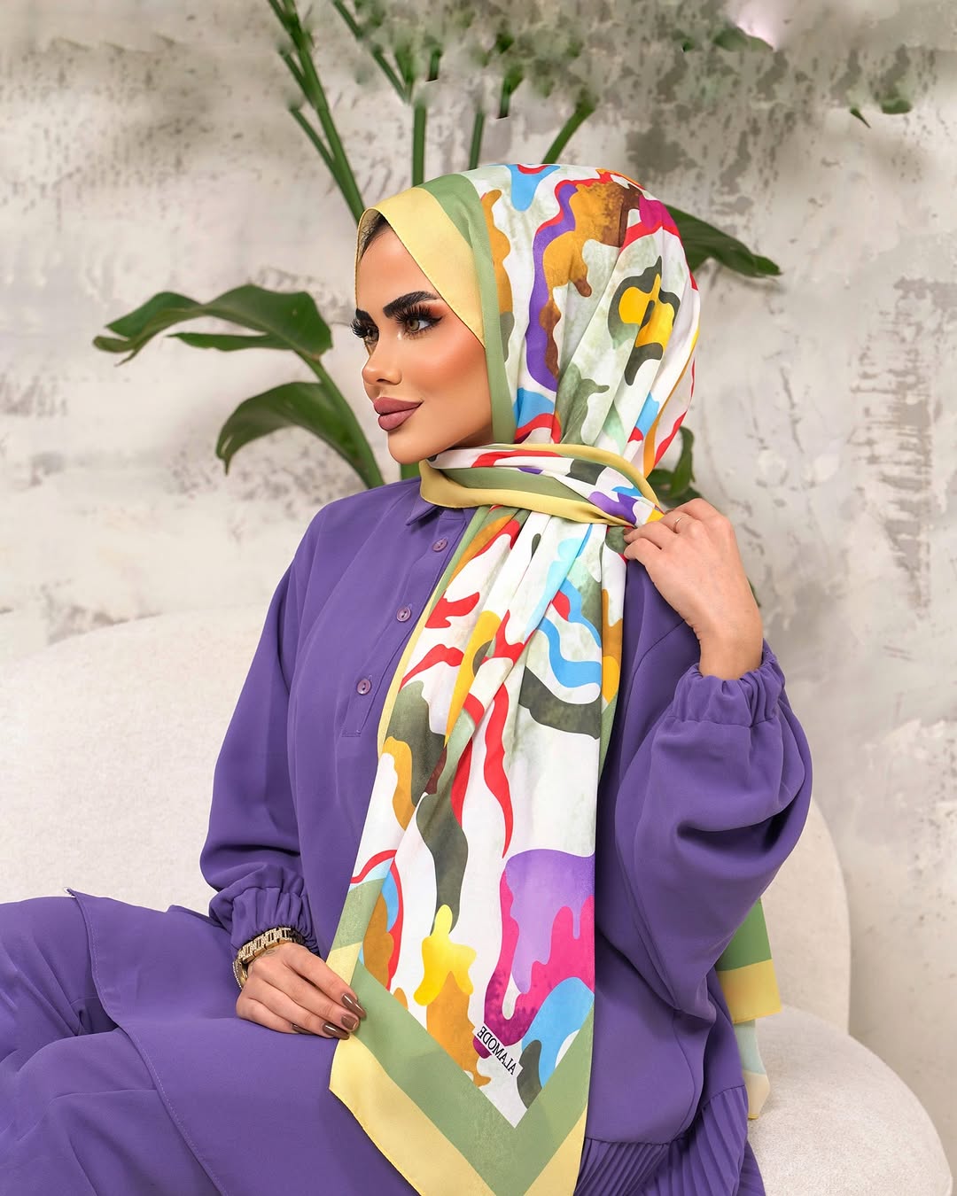 İran İpeği Ebru Desen