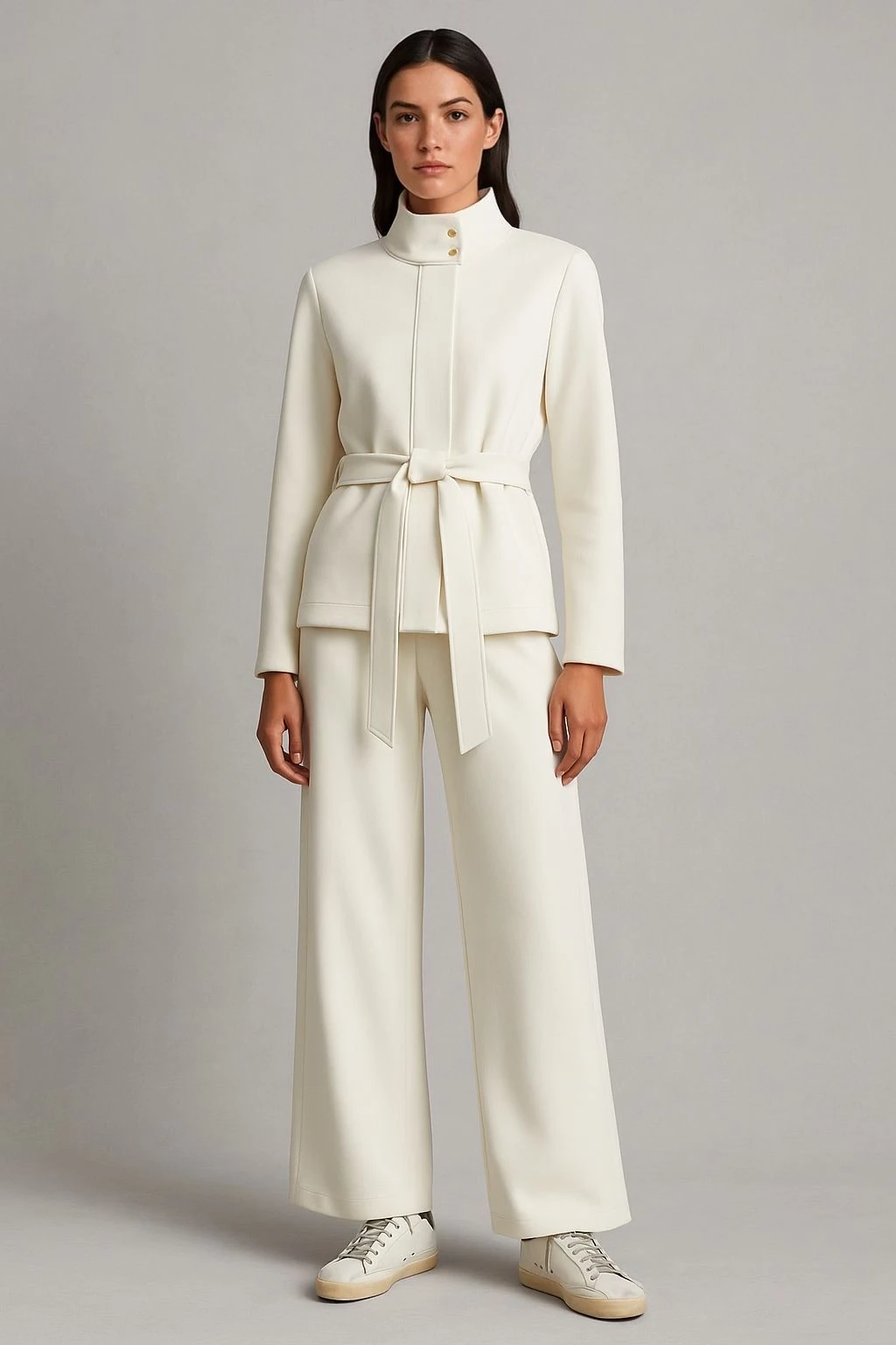 Yüksek yaka ceket pantolon takım