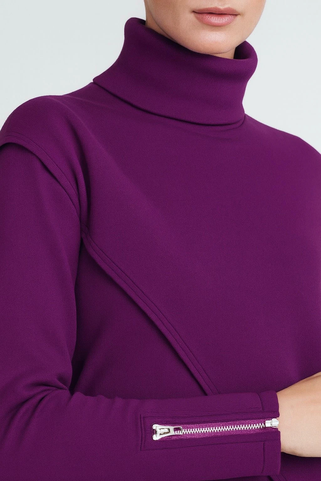 TAKIM Pelerin detaylı bluz pantolon takım premium kumaş