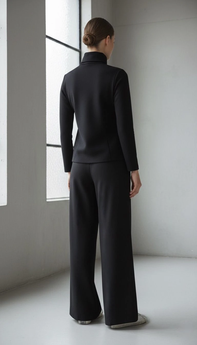 Asimetrik fermuar detaylı bluz premium kumaş