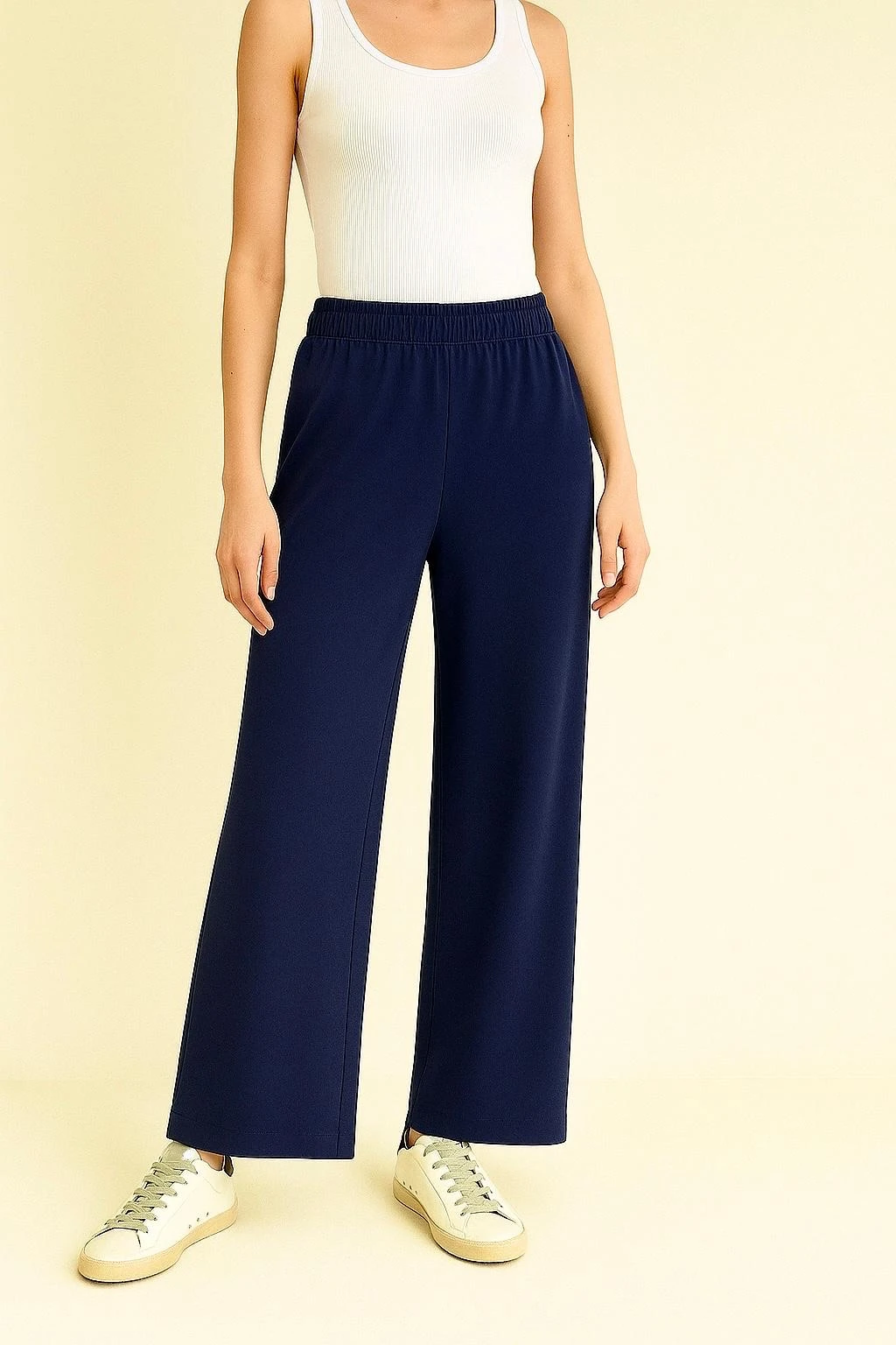 Premium Kumaş Yüksek Bel Pantolon Lacivert