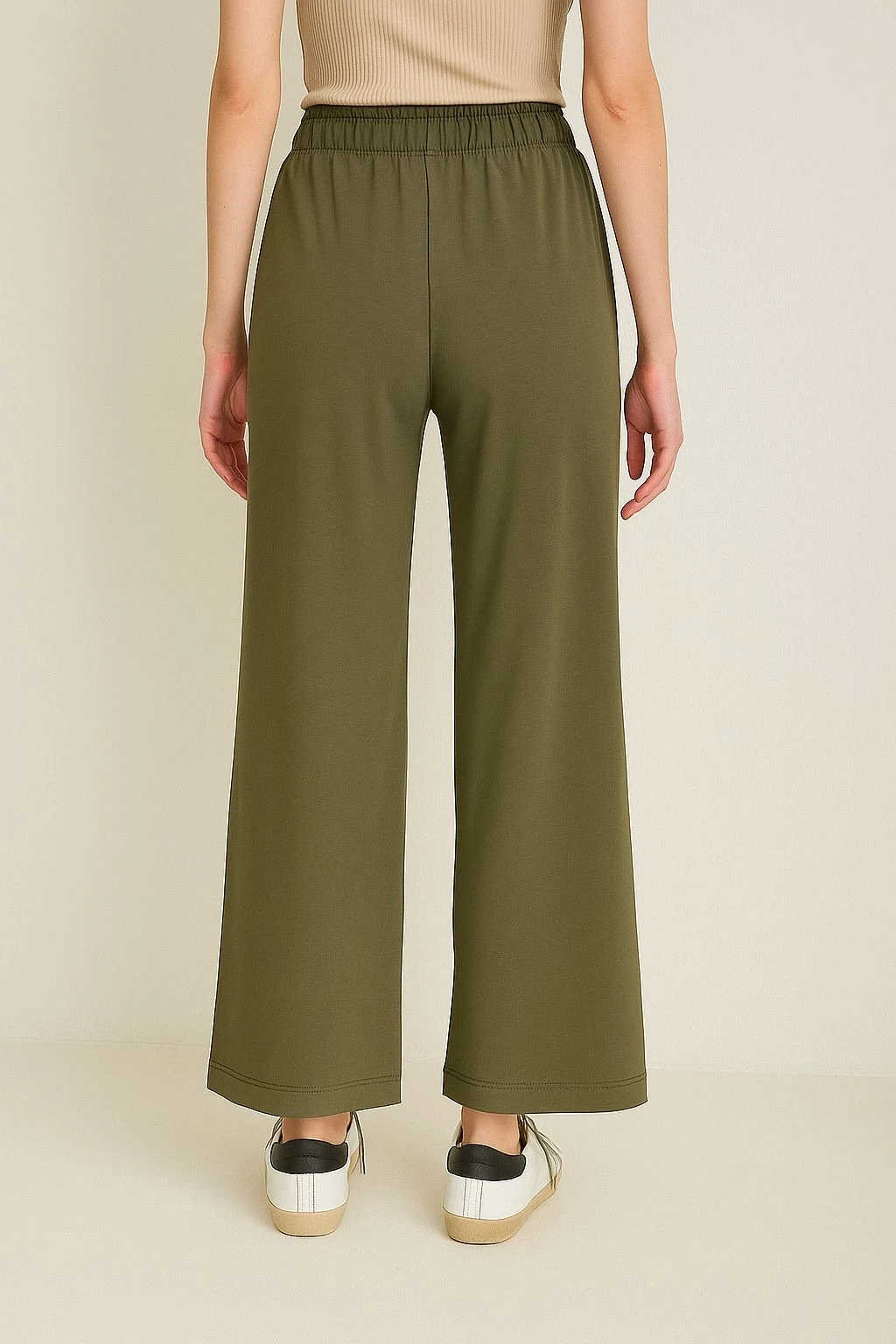 Premium Kumaş Yüksek Bel Pantolon Haki