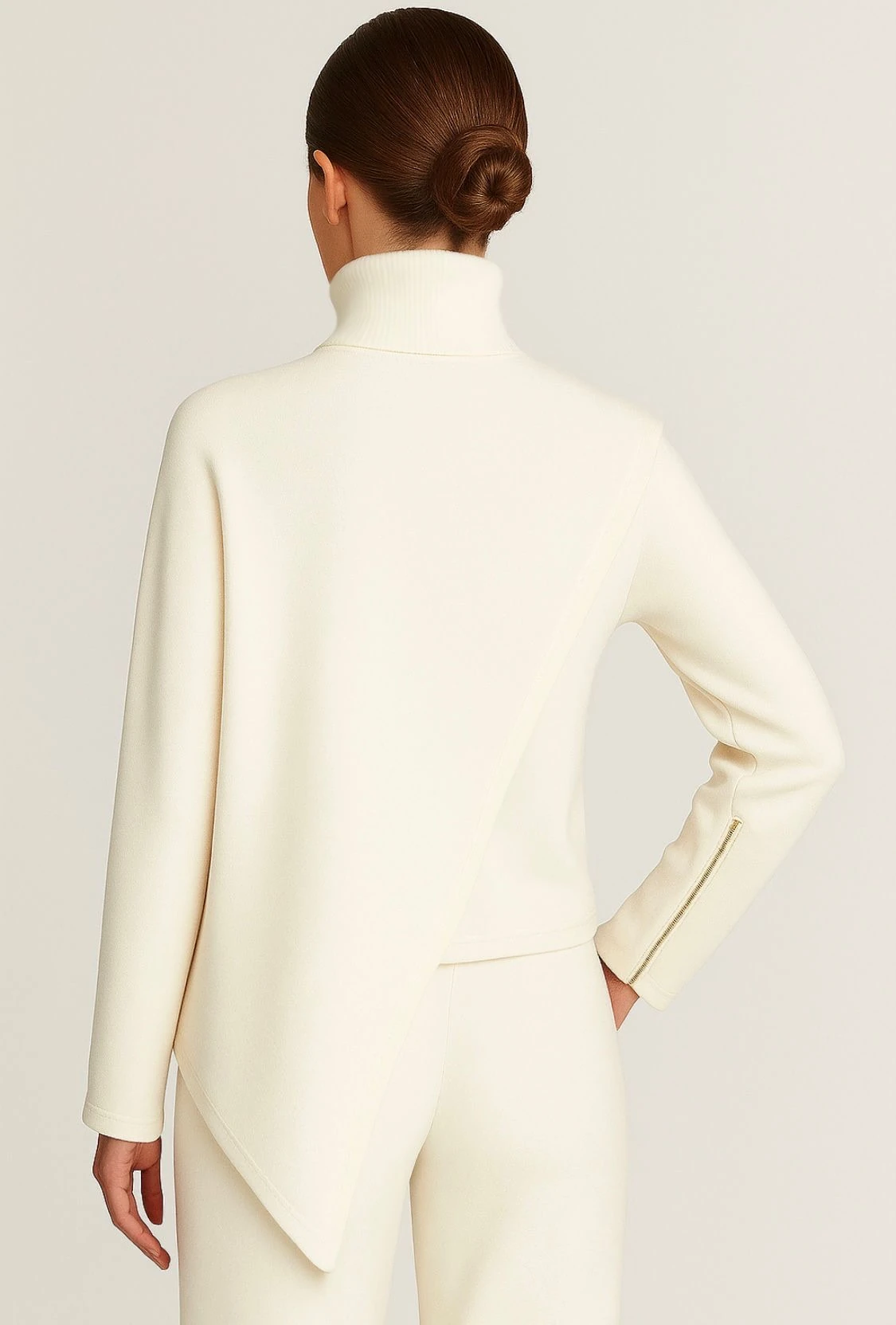 TAKIM Pelerin detaylı bluz pantolon takım premium kumaş