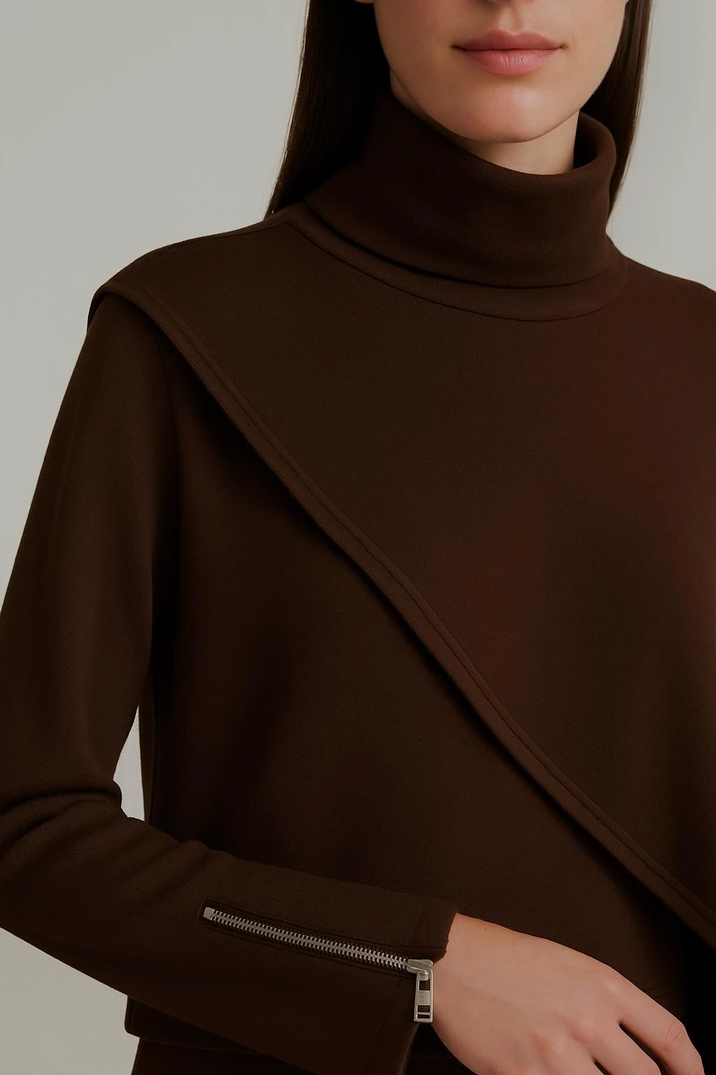 TAKIM Pelerin detaylı bluz pantolon takım premium kumaş