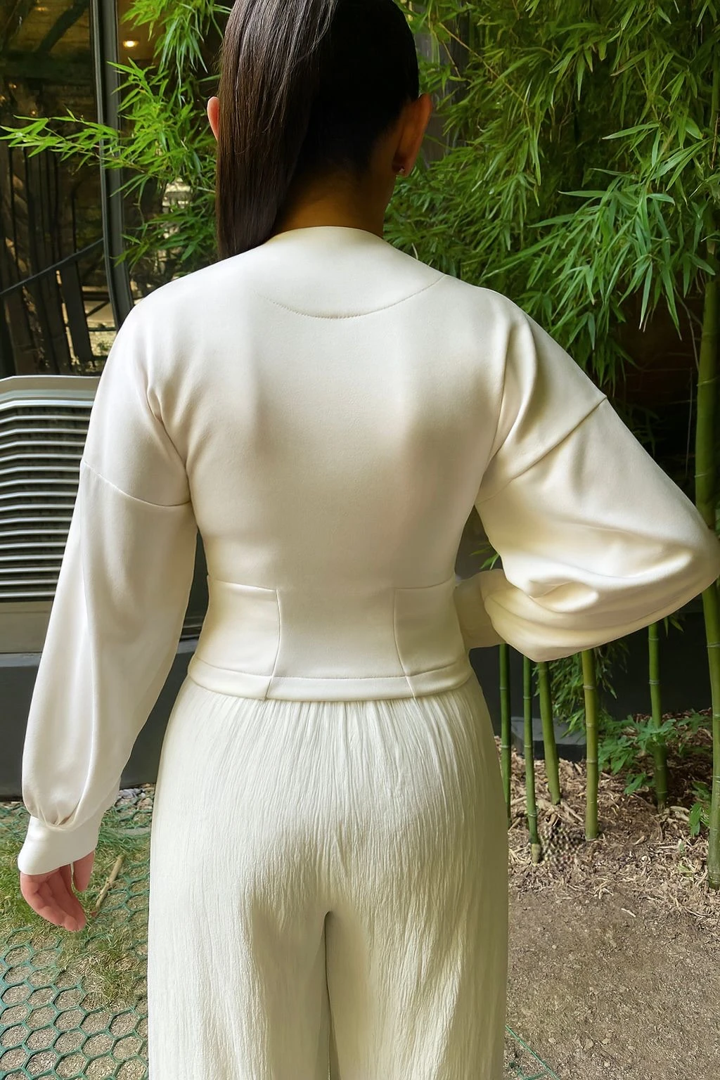 Çift taraflı fermuar detaylı hırka premium kumaş