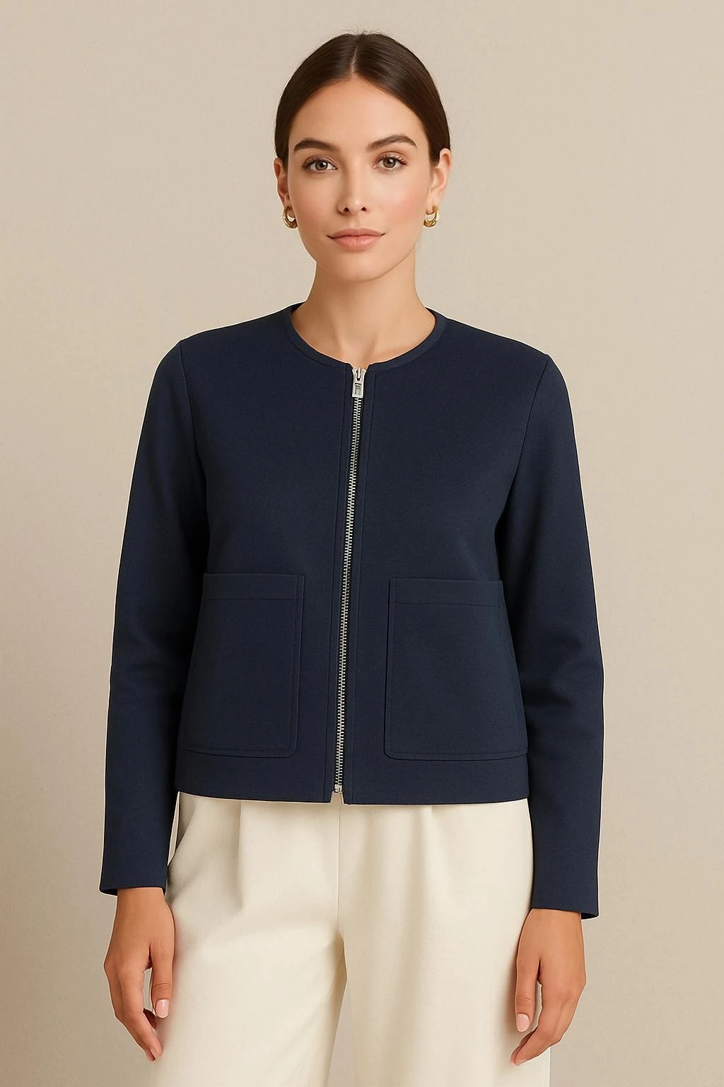 Basic ceket premium kumaş füme