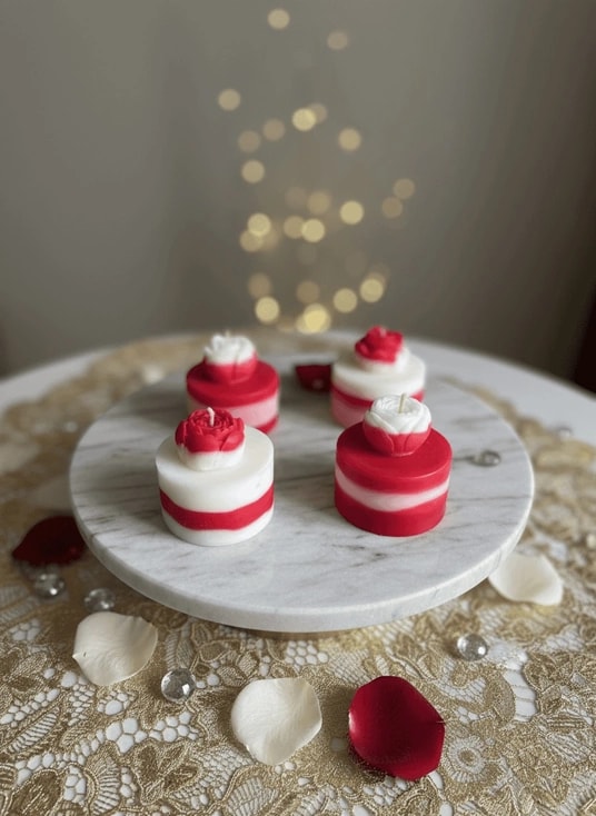 Kırmızı Kadife Mum Seti (Red Velvet Bliss)