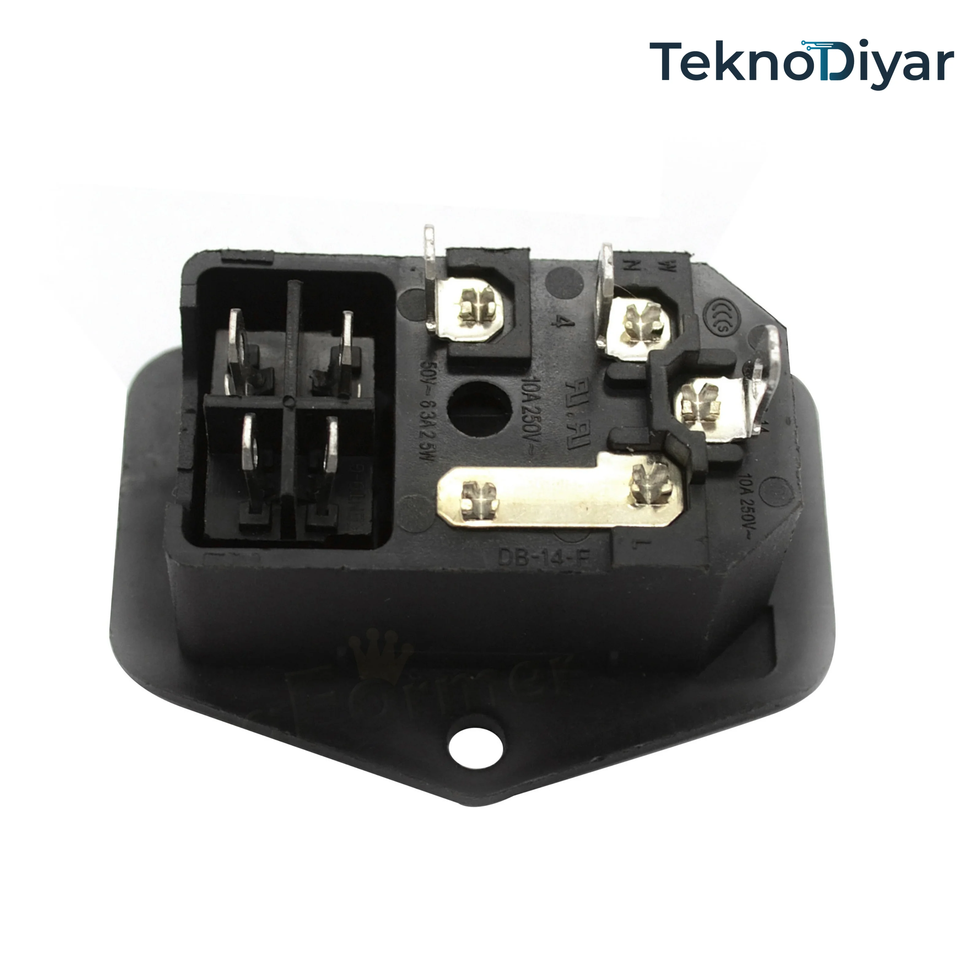 10A 250V Sigortalı ve Işıklı Anahtarlı AC Power Giriş Soketi (IEC C14) - 3D Yazıcı ve CNC İçin 2'si 1 Arada Güç Prizi