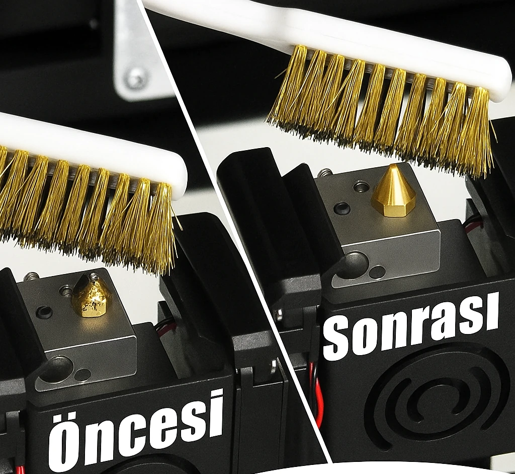 3D Yazıcı Nozzle Temizleme Fırçası - Bakır Telli Fırça
