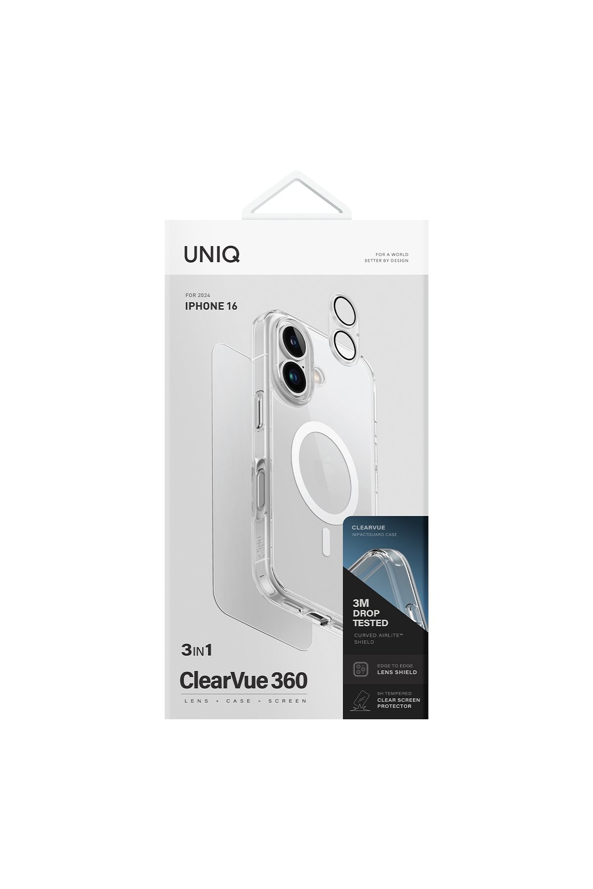 UNIQ iPhone 16 ClearVue Magsafe 3 in 1 Set - Şeffaf