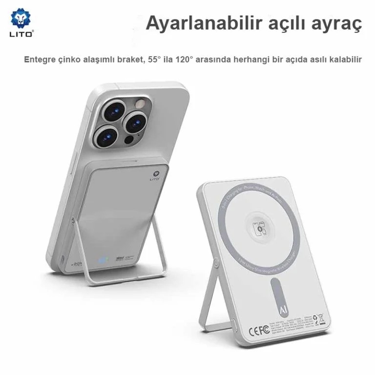 LITO LP03 15W Ultra AI 5’i 1 Arada 5000 Mah Manyetik Powerbank - Aynalı