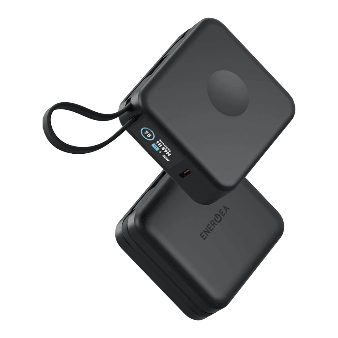 ENERGEA MagPac Mini Plus Dijital Göstergeli 10.000 mAh 20W Type-C 2 Adet 20W Type-C Kablo Çıkışlı 15W Telefon Saat Kablosuz Şarj Destekli Magsafe Powerbank