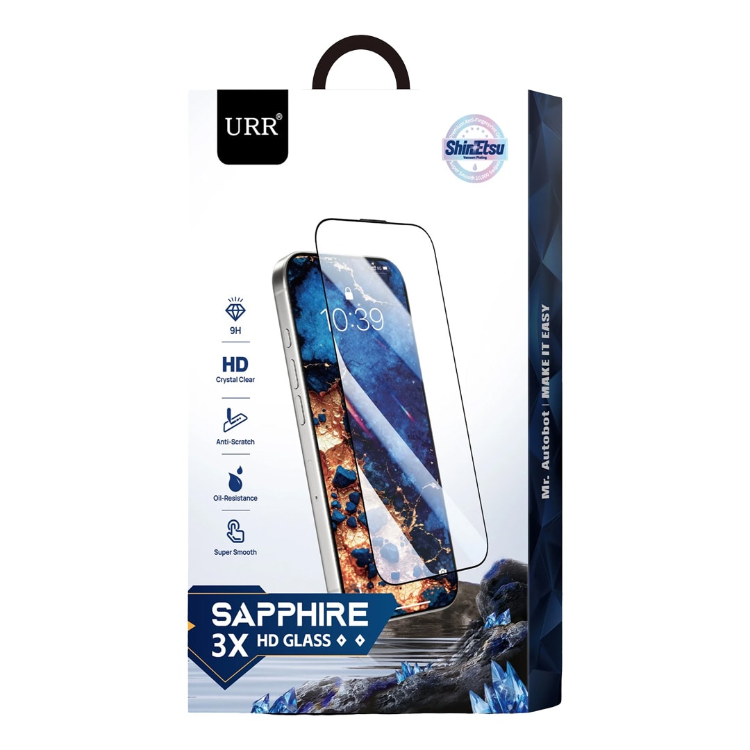 URR iPhone 17 Pro Max Sapphire 3X HD Cam Ekran Koruyucu - Siyah