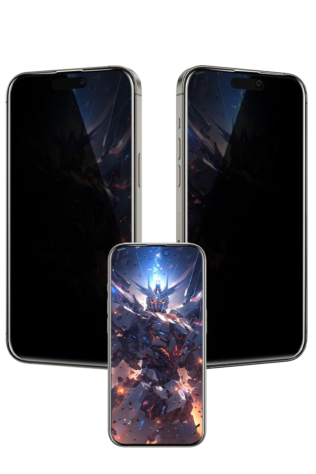 KEEPHONE iPhone 14 Plus UltraCurve Privacy 3D Cam Ekran Koruyucu - Siyah