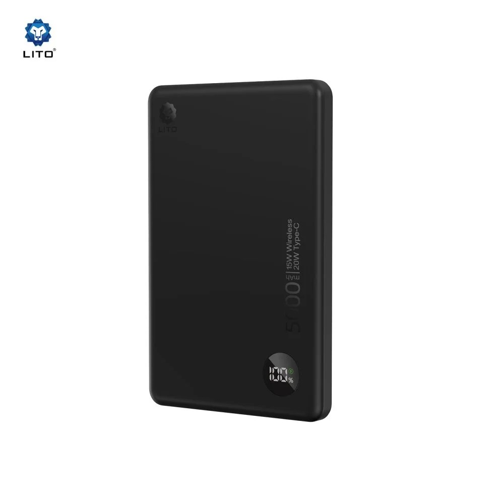 LITO LP08 Taşınabilir İnce Manyetik Göstergeli Magsafe Powerbank  5000 mAh