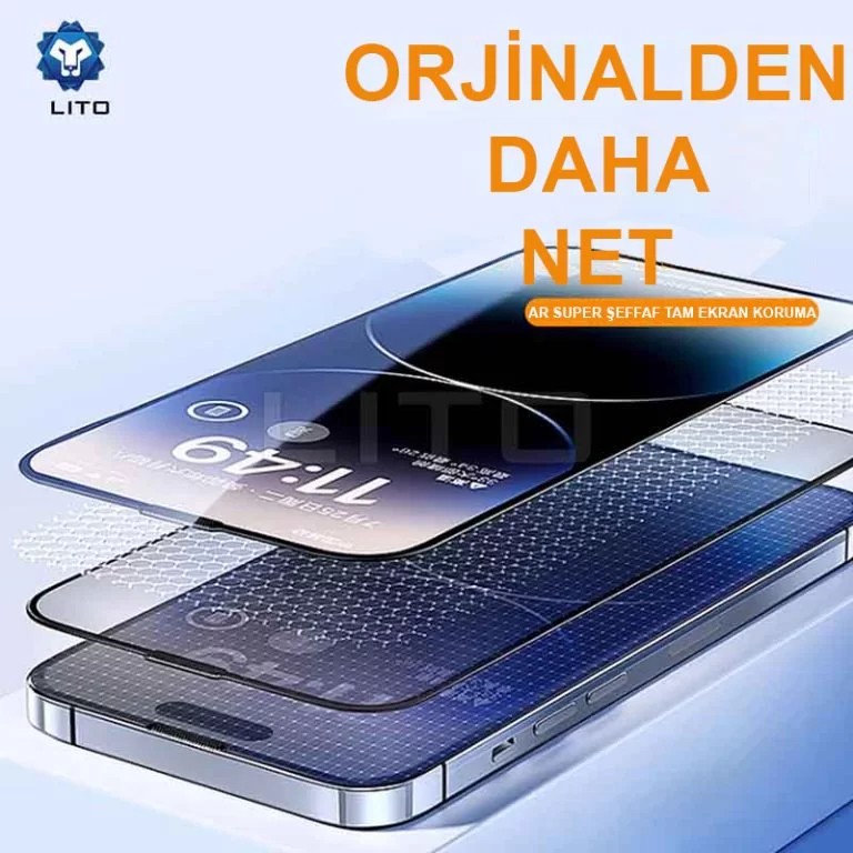 LITO D+ Ultra Anti-Reflective Full Glass Ekran Koruyucu iPhone 15 Pro Max