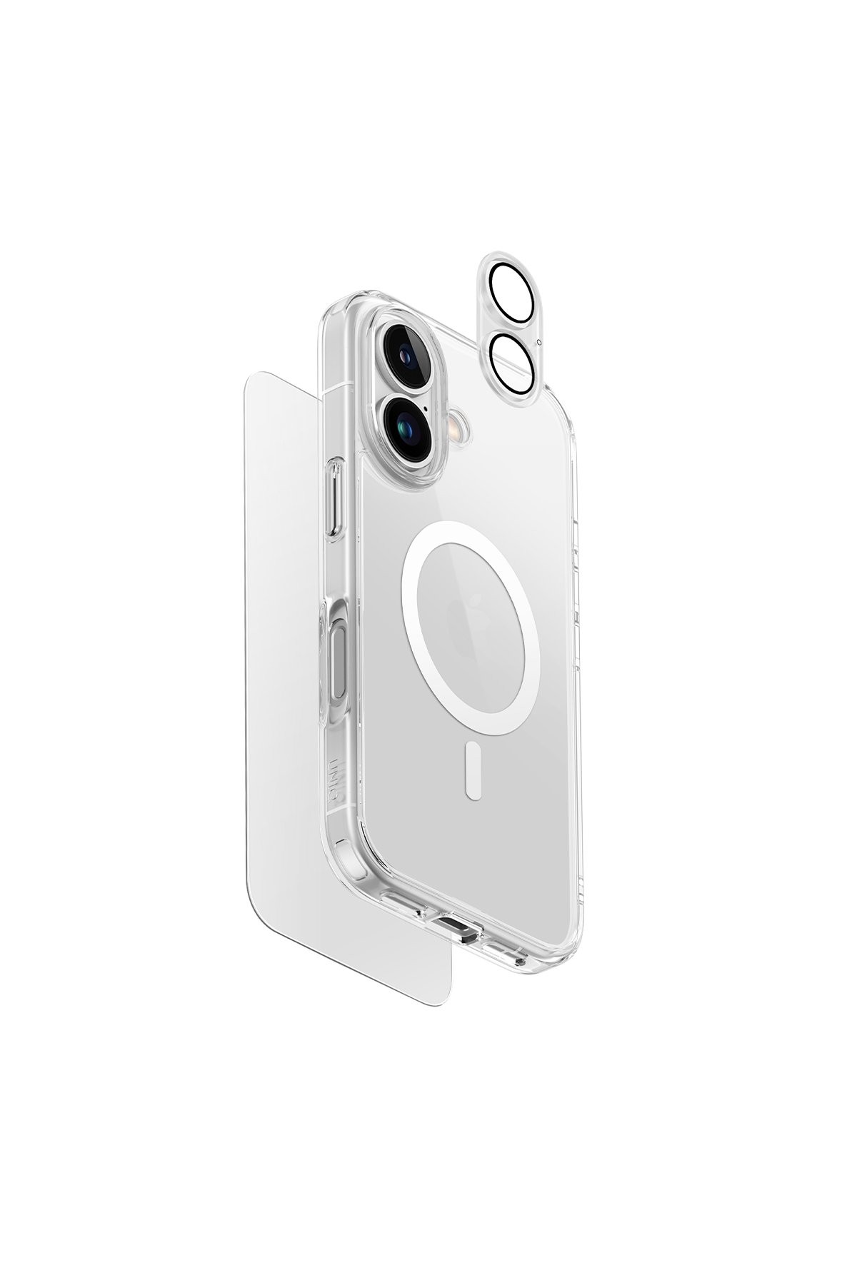 UNIQ iPhone 16 ClearVue Magsafe 3 in 1 Set - Şeffaf