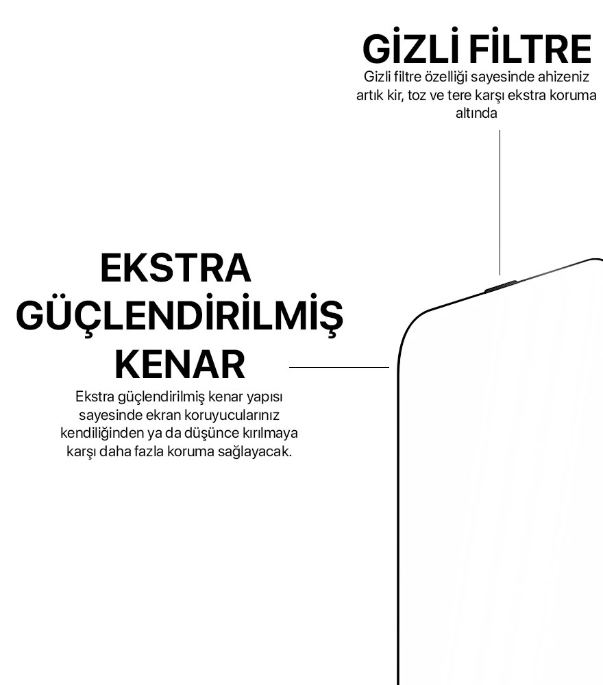 G-NEXT Aplikatörlü Iphone 16 Pro Max G-Force Ultra Strong Serisi Ekran Koruyucu