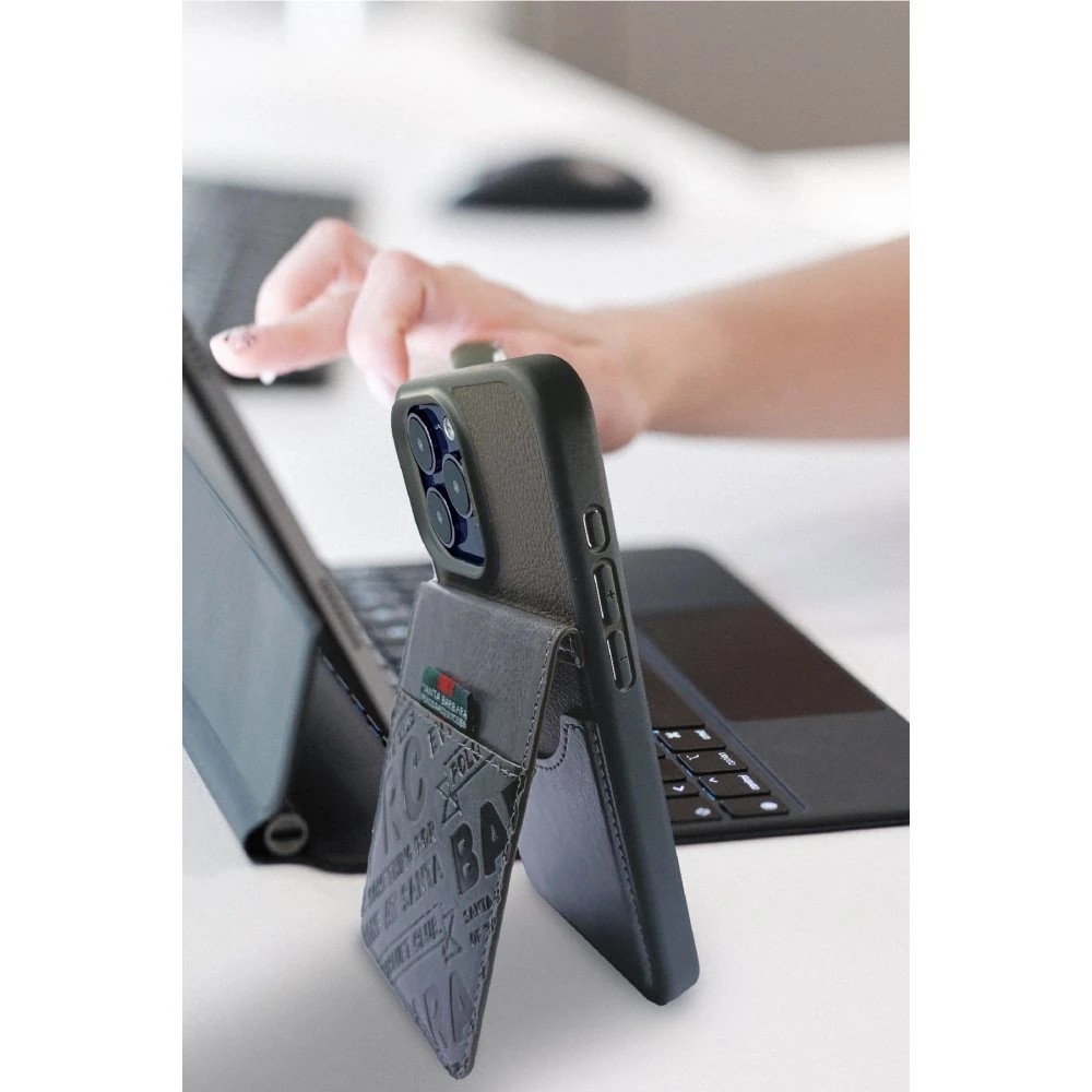 SBPRC iPhone 15 Hulda Kartvizitli Kılıf - Koyu Gri