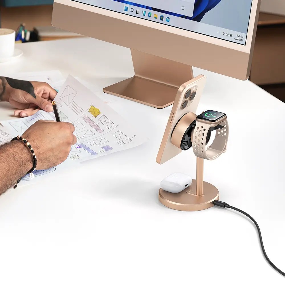 MCDODO CH-246 15W MagQ Qi2 3'ü 1 Arada Kablosuz Şarj Standı