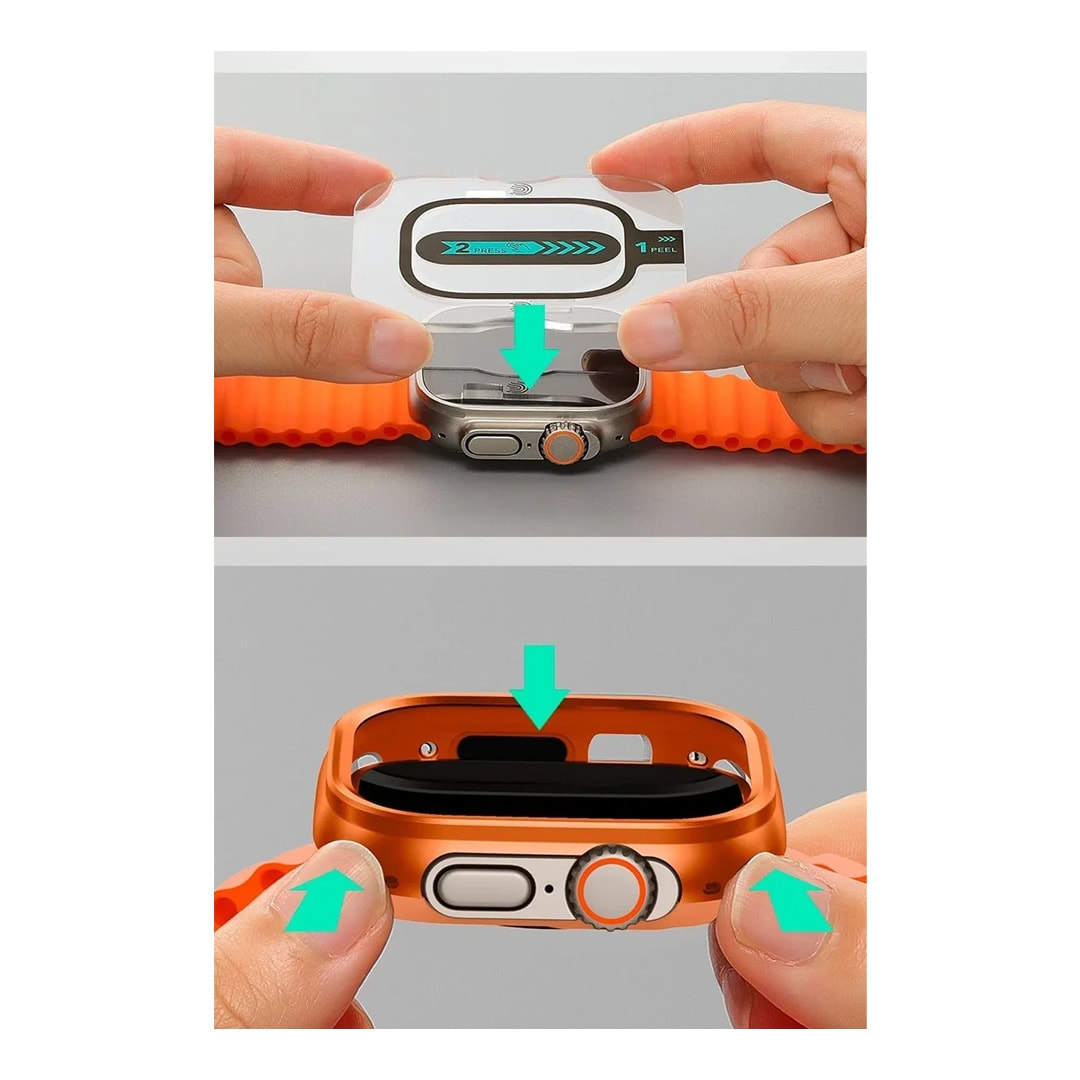 ESR Watch Ultra 2 49mm Armorite Protection Saat Kasa + 2 Adet Saat Cam Ekran Koruyucu Set - Titan Gri