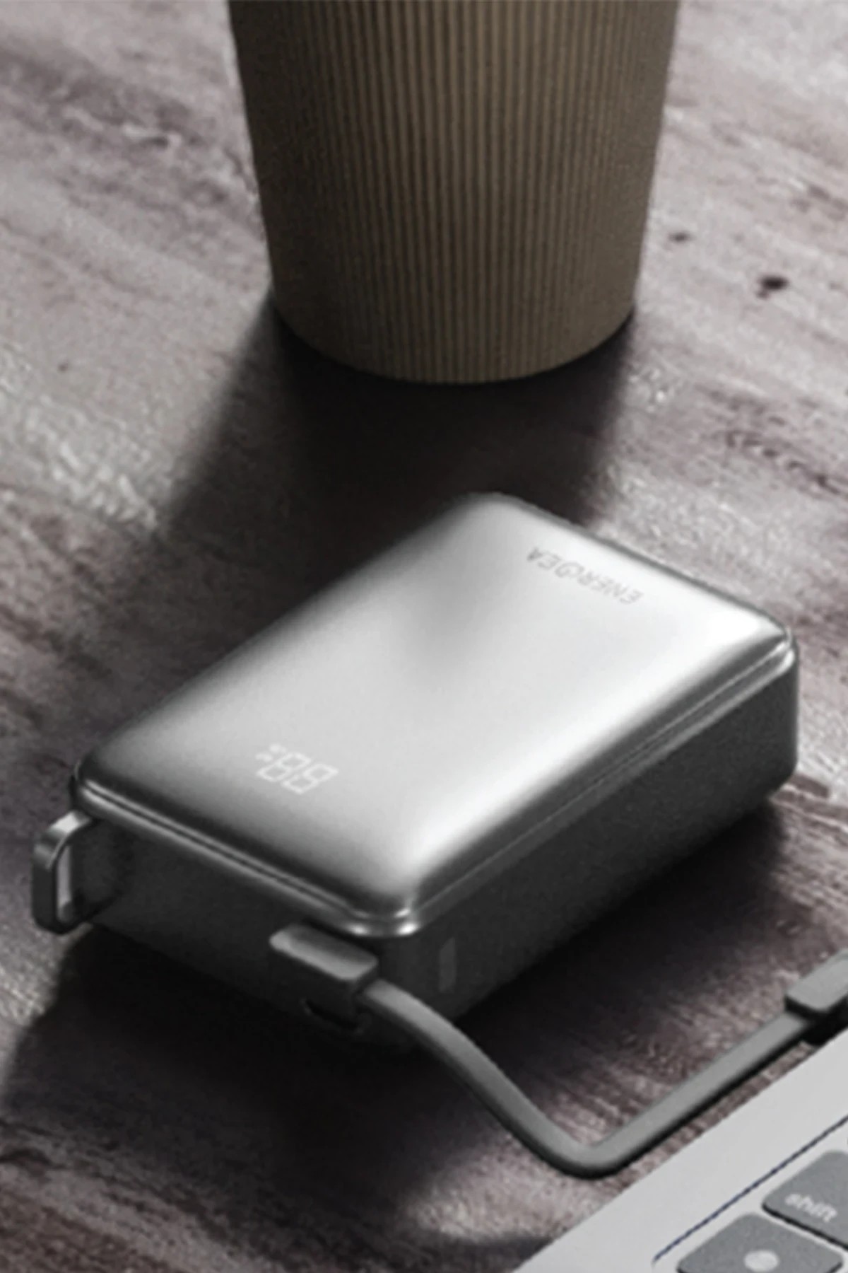 ENERGEA ComPac Ultra67 20.000 mAh 2 Adet 67W Type-C ve 18W USB Çıkışlı Ekstra 100W Kablolu PD Hızlı Şarj Powerbank - Koyu Gri